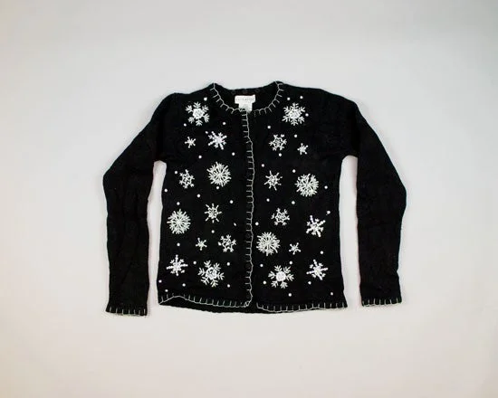 Pearl And Opalescent Snowflakes-X-Small Christmas Sweater