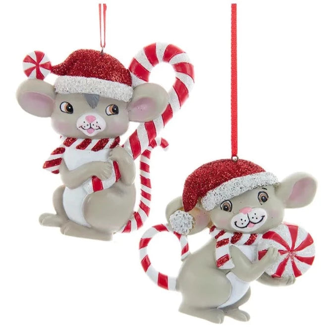 Peppermint Mouse Resin Ornaments